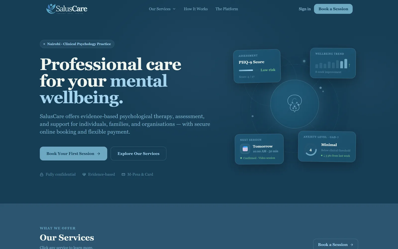 SalusCare homepage